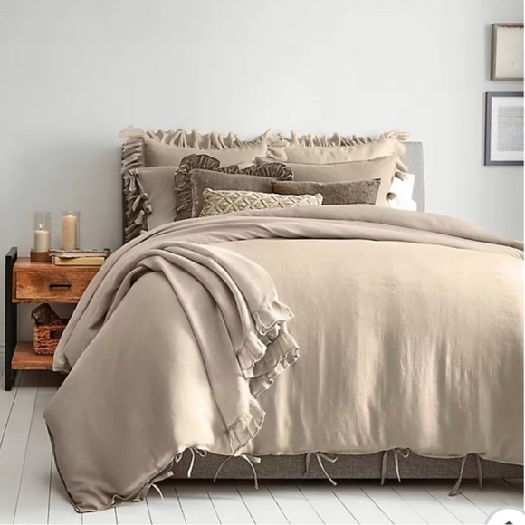 WAMSUTTA Vintage - King Duvet Cover / Washed Linen (BEIGE) - Picture 8 of 9